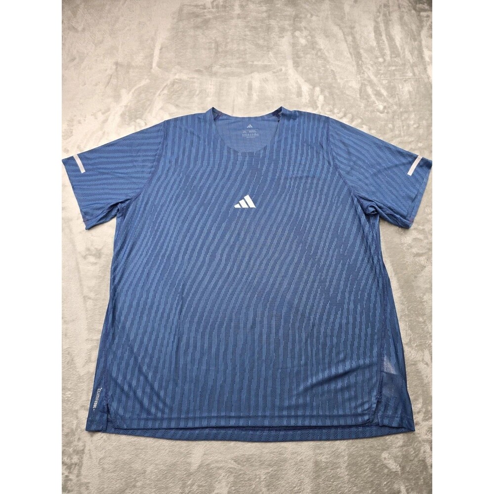 Adidas Men’s Adi365 Climacool+ Engineered Running Shirt Blue 2XL JY9744 Mesh